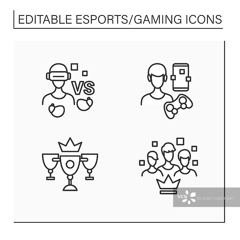 电竞线性图标合集图片素材