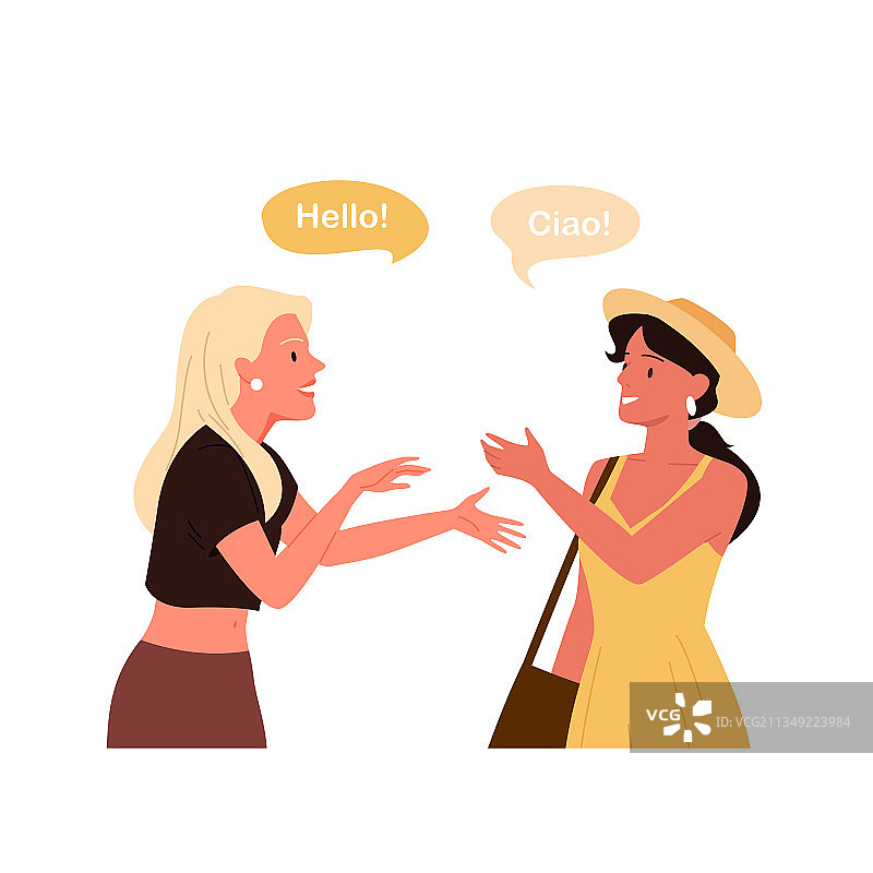 说不同语言的女孩图片素材