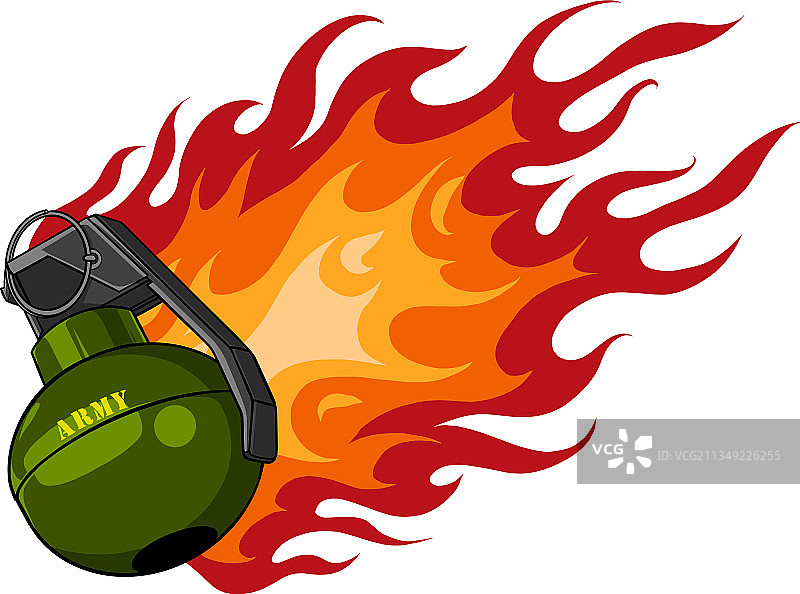 绿色火焰手榴弹图片素材