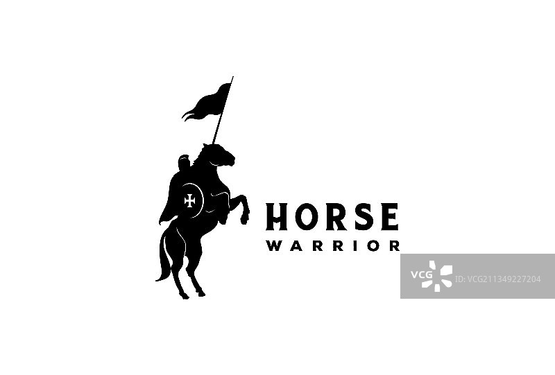 马术骑士与马的轮廓图片素材