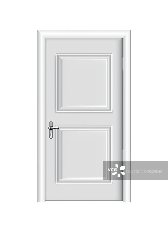 带框架的白色入口逼真门图片素材