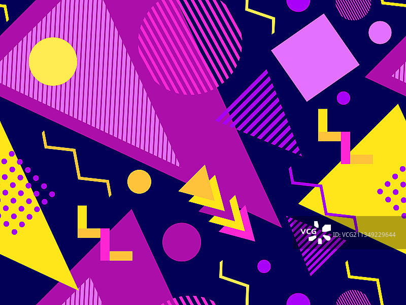 孟斐斯无缝图案几何元素图片素材