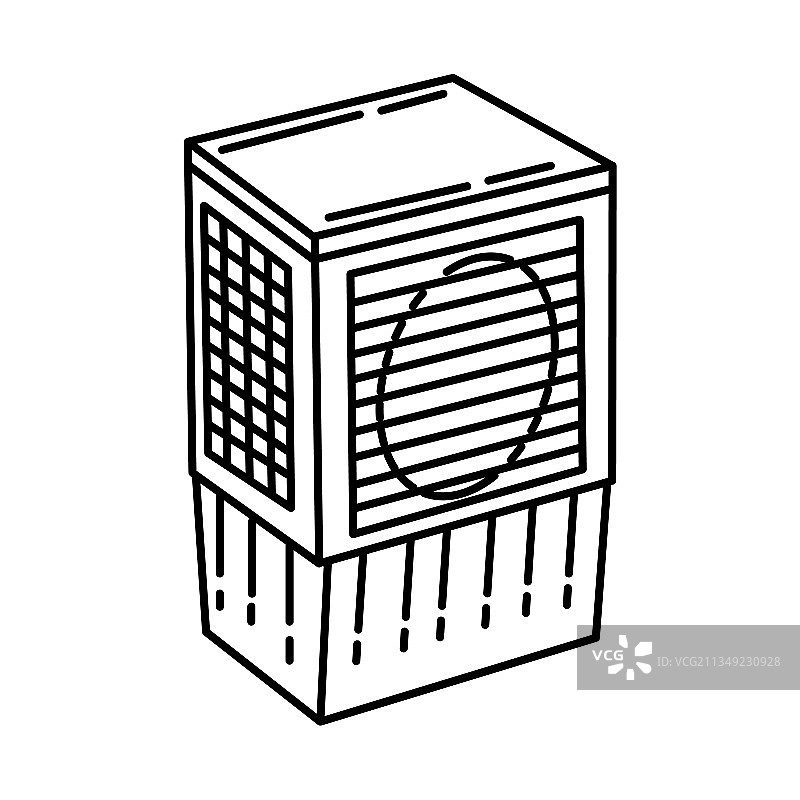 手绘或轮廓的冷风机图标图片素材