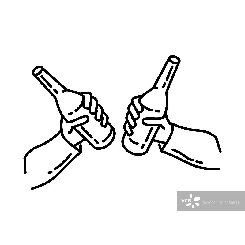 啤酒派对涂鸦手绘图标图片素材