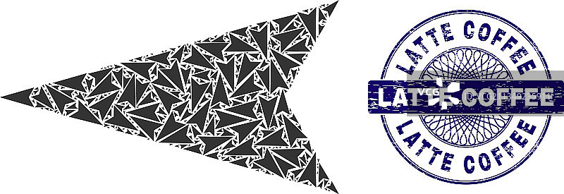 箭头向左分形马赛克图片素材