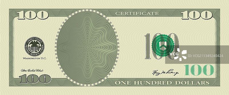 100美元代金券模板图片素材