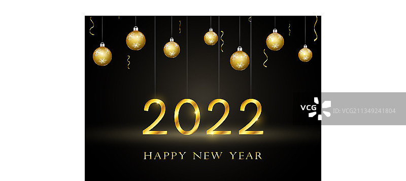 2022新年快乐金色文字背景图片素材