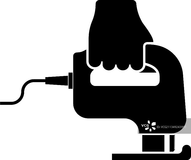 使用中的手持曲线锯工具图片素材