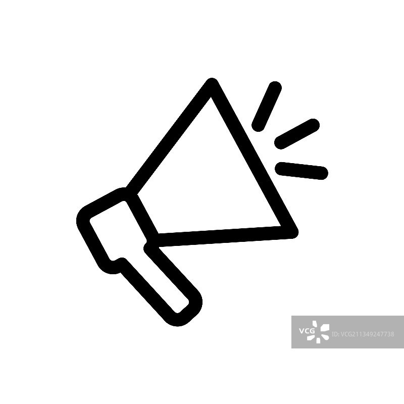 扩音器线性图标：隔离的简易扩音器图片素材