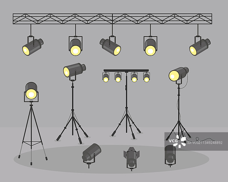 聚光灯组图片素材