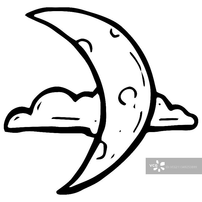 月亮涂鸦图片素材