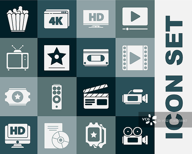 电影摄影机播放视频智能显示器套装图片素材