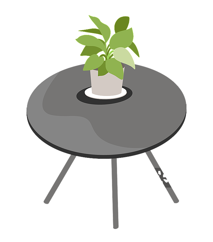 休闲场景桌椅盆栽插画元素图片素材