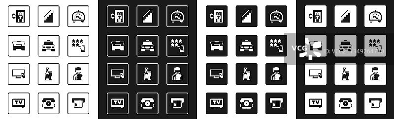 酒店行李车出租车卧室电梯星星图片素材