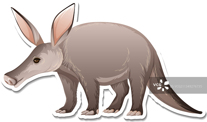 土豚卡通形象贴纸模板图片素材