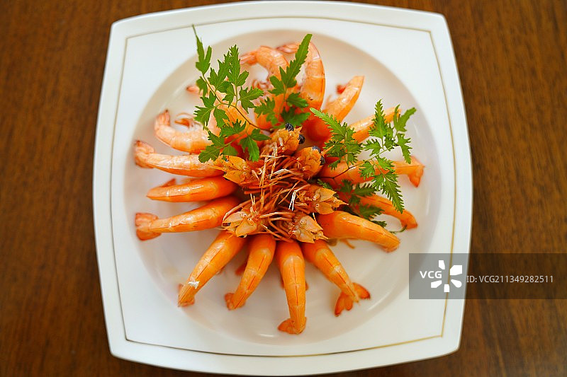 中秋美食，九节虾图片素材