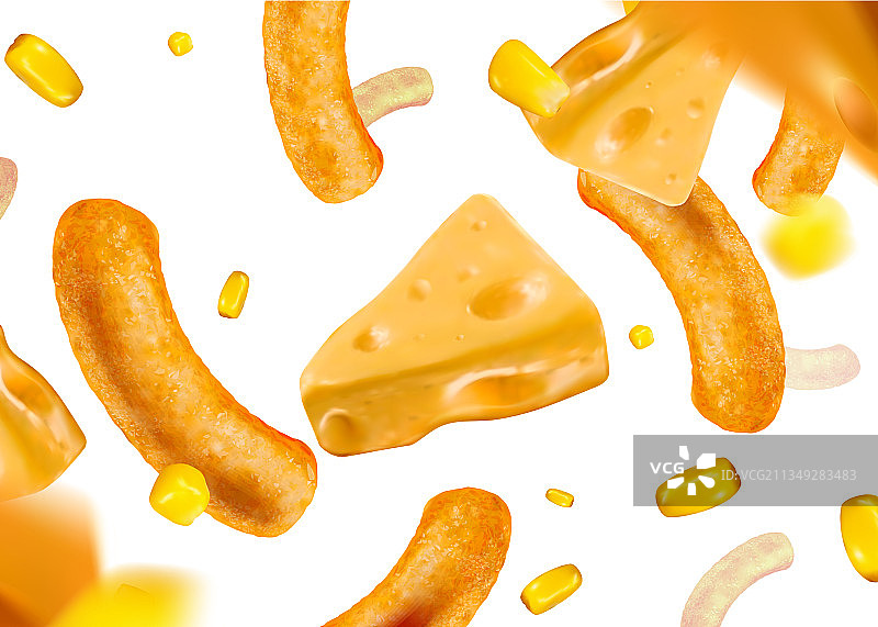 奶酪和玉米卷图片素材