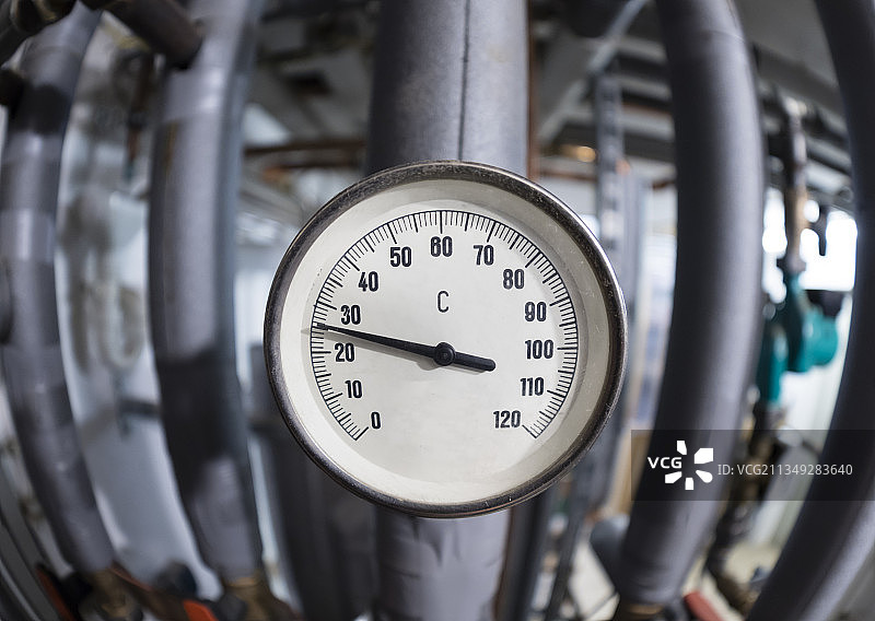 中央供暖系统温度计刻度图片素材