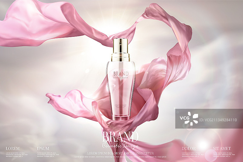 雪纺护肤品广告图片素材