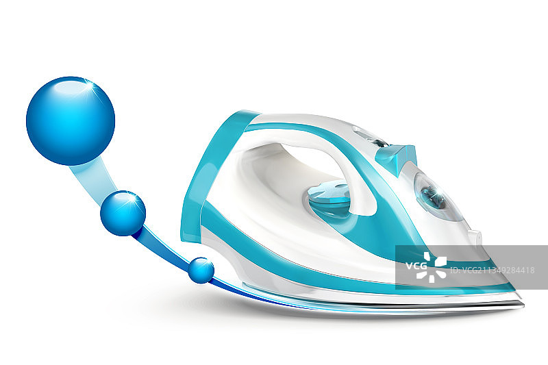 蓝白色设计的熨斗图片素材