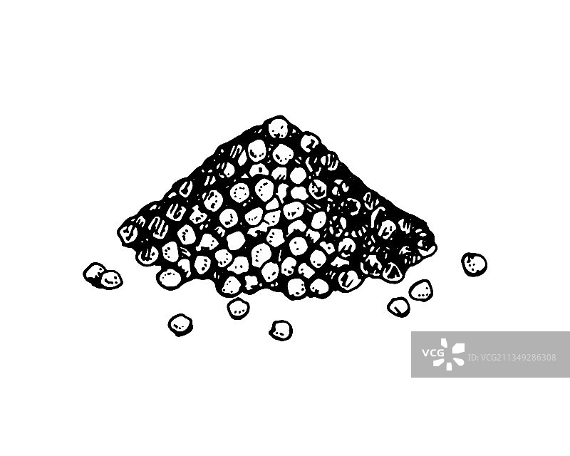 手绘胡椒粉速写图片素材