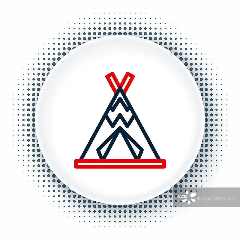 线条传统印第安圆锥帐篷图标图片素材