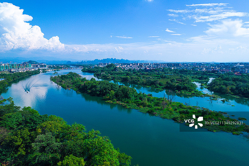 广西桂林七星区建筑航拍图片素材