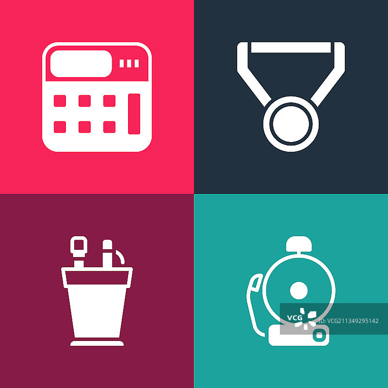 波普艺术响铃闹钟铅笔盒图片素材