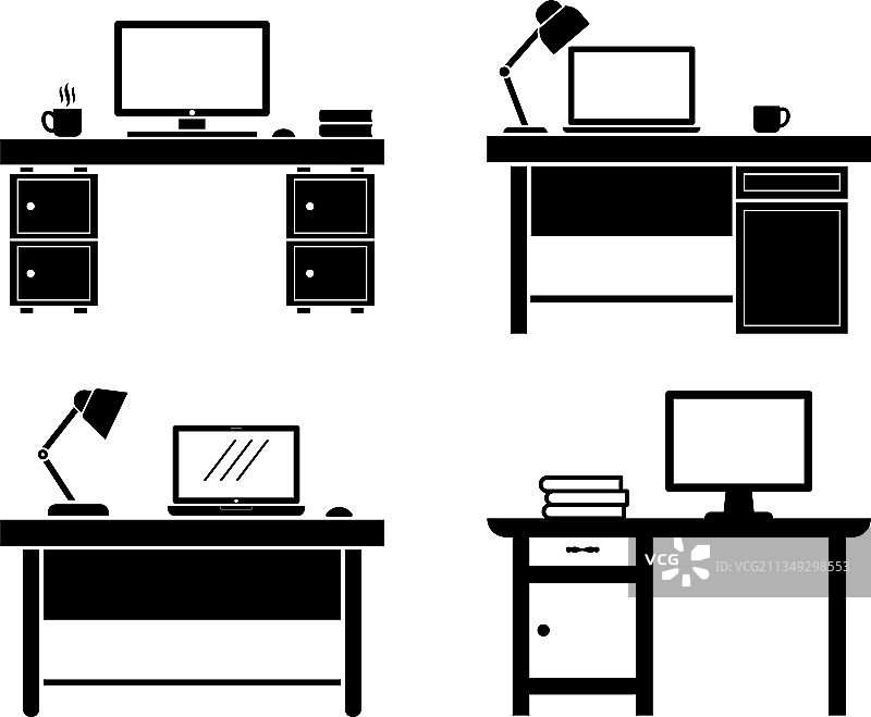 办公桌图标设计模板图片素材