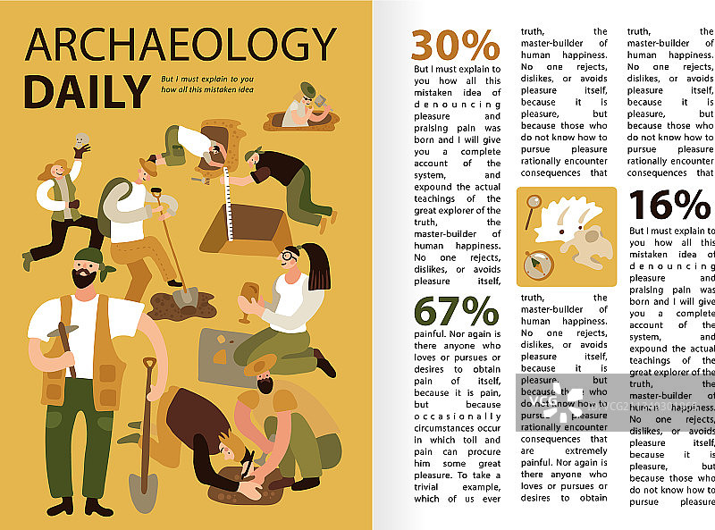 考古学信息图图片素材
