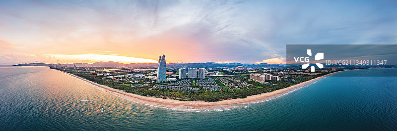 海南省三亚市海棠区海棠湾全景图片素材