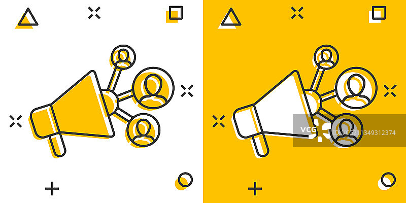 漫画风格的社交媒体图标营销图片素材