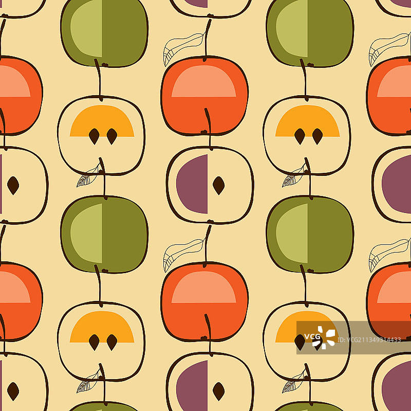 鲜艳的装饰苹果无缝图案图片素材