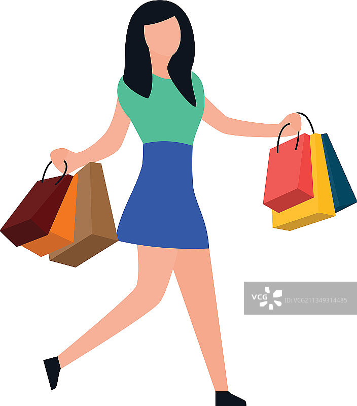 购物的女孩图片素材