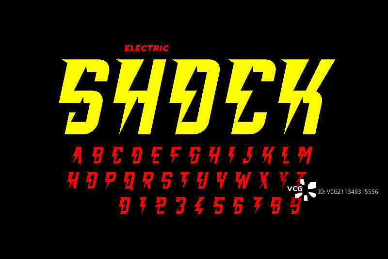 电击风格字体设计图片素材