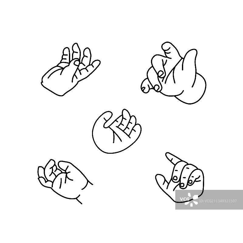 婴儿手线条艺术儿童小手掌图片素材