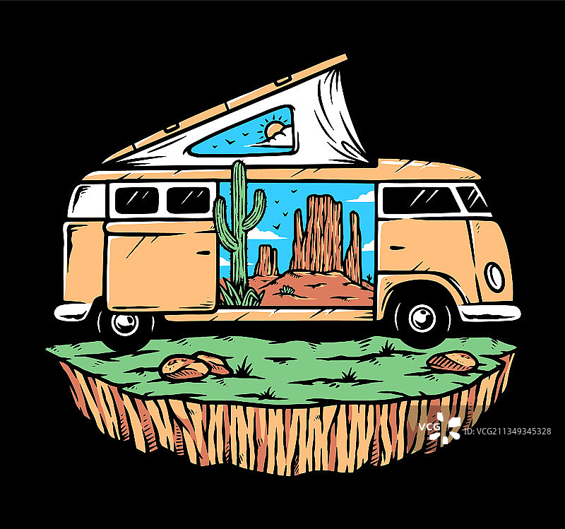 房车沙漠之旅图片素材