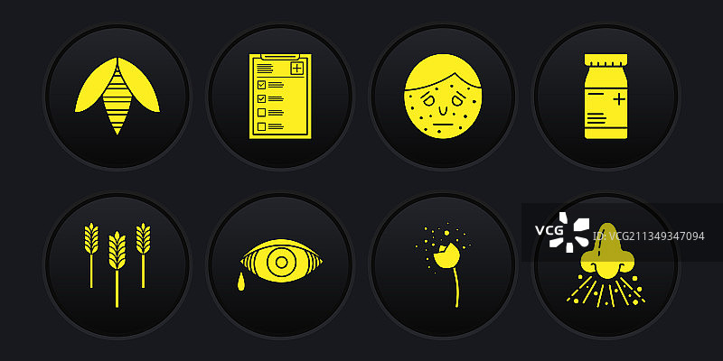 小麦药瓶药丸红眼套装图片素材