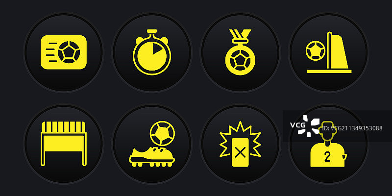 足球球门、球鞋、红牌足球套装图片素材