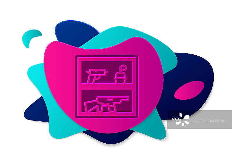 带步枪和枪支武器图标的彩色狩猎商店图片素材