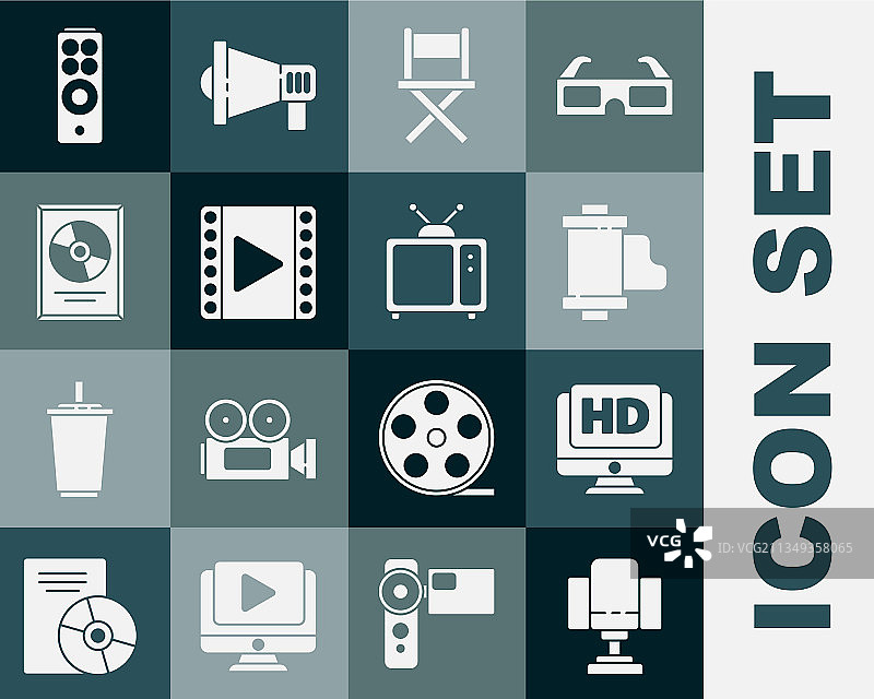 导演电影椅监视器高清视频套装图片素材