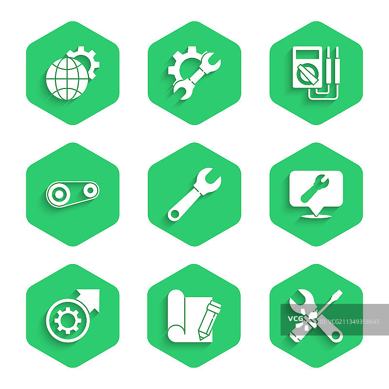 扳手套装绘图纸铅笔图片素材