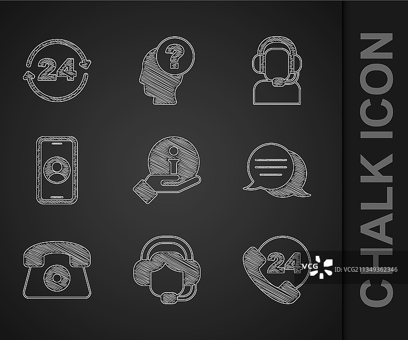 24小时客服女性信息组合图片素材