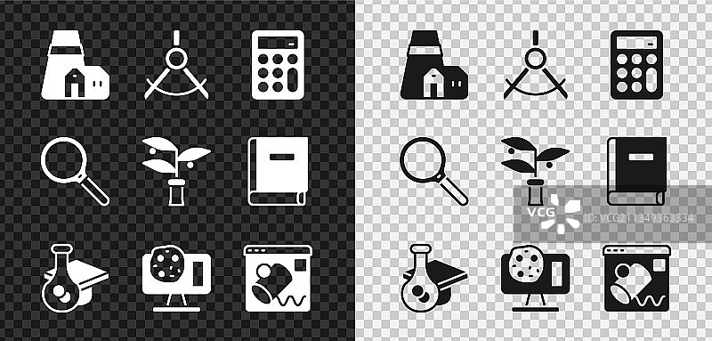 电站设备，植物，绘图和圆规图片素材