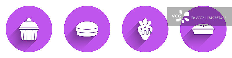 蛋糕马卡龙草莓巧克力组合图片素材