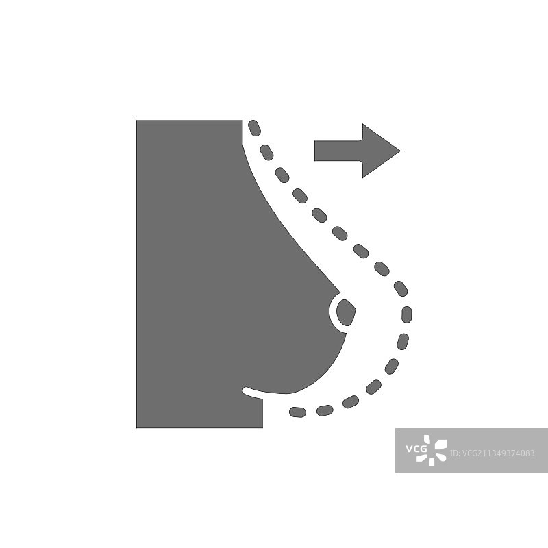 隆胸整形灰色图标图片素材