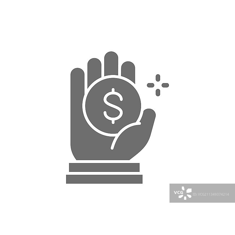 手拿硬币的慈善捐款图片素材