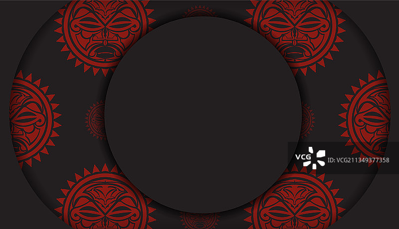 带面具神祇的黑色明信片设计图片素材