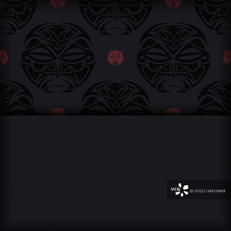 黑色面具明信片设计图片素材