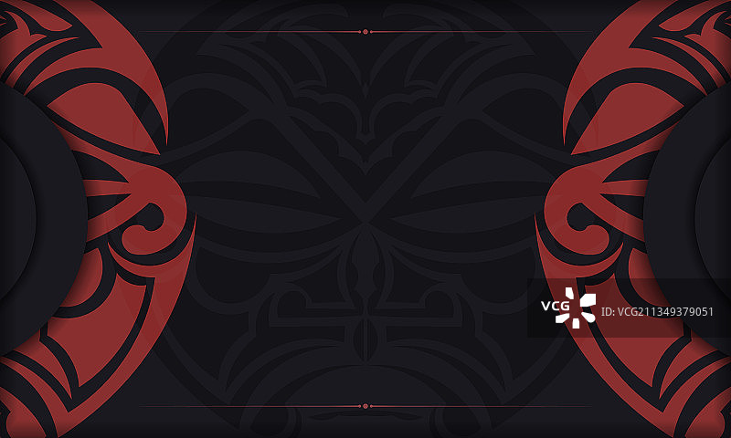 带有面具神祇装饰的黑色banner图片素材